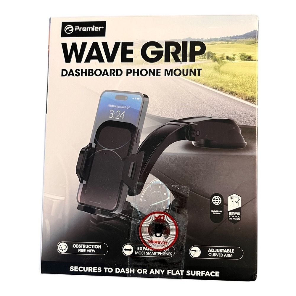 NEW Premier Wave Grip Dashboard Phone Mount Universal Adjustable Holder
